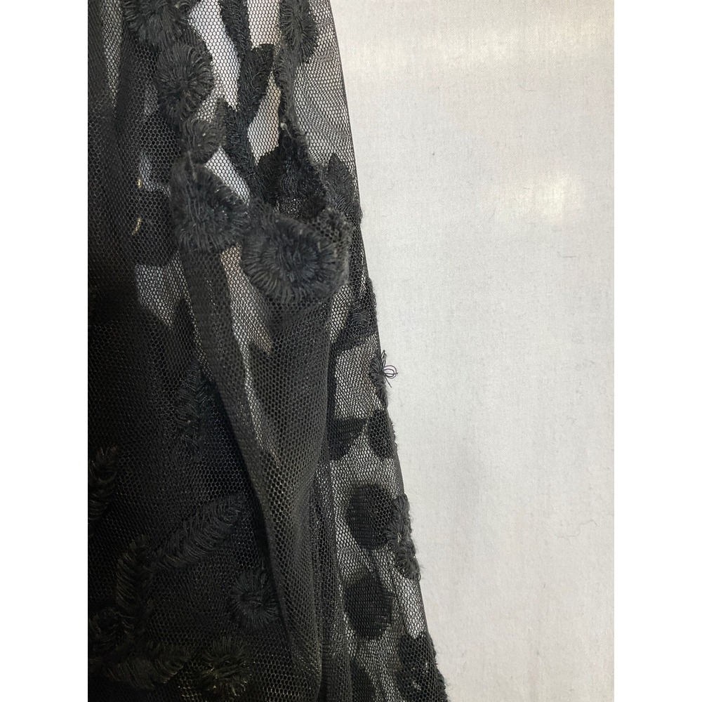 Free People Black Lace Overlay Sheer Tank Mini Dress Dark Romance Western L - Picture 3 of 8
